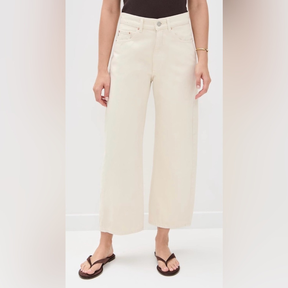 DL1961 Taylor Relaxed Barrel Ultra High Rise Jeans in Flax, sz 24